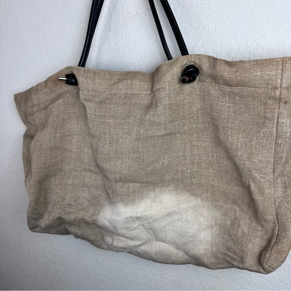 Anine Bing Saffron Large Linen Tote Travel Handbag Purse - Picture 14 of 16